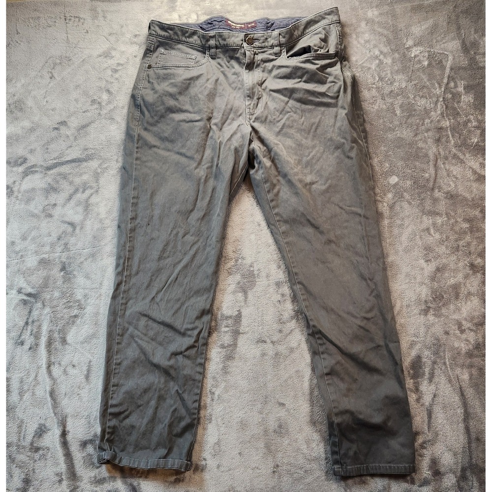 Johnston Murphy Pants Mens 36x30 Gray Nolan Five Pocket Pima Cotton Chino